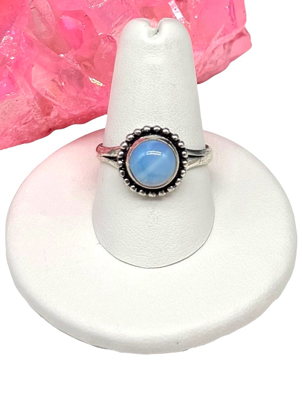 Opalite Ring Size 9 925 Sterling Silver Overlay
